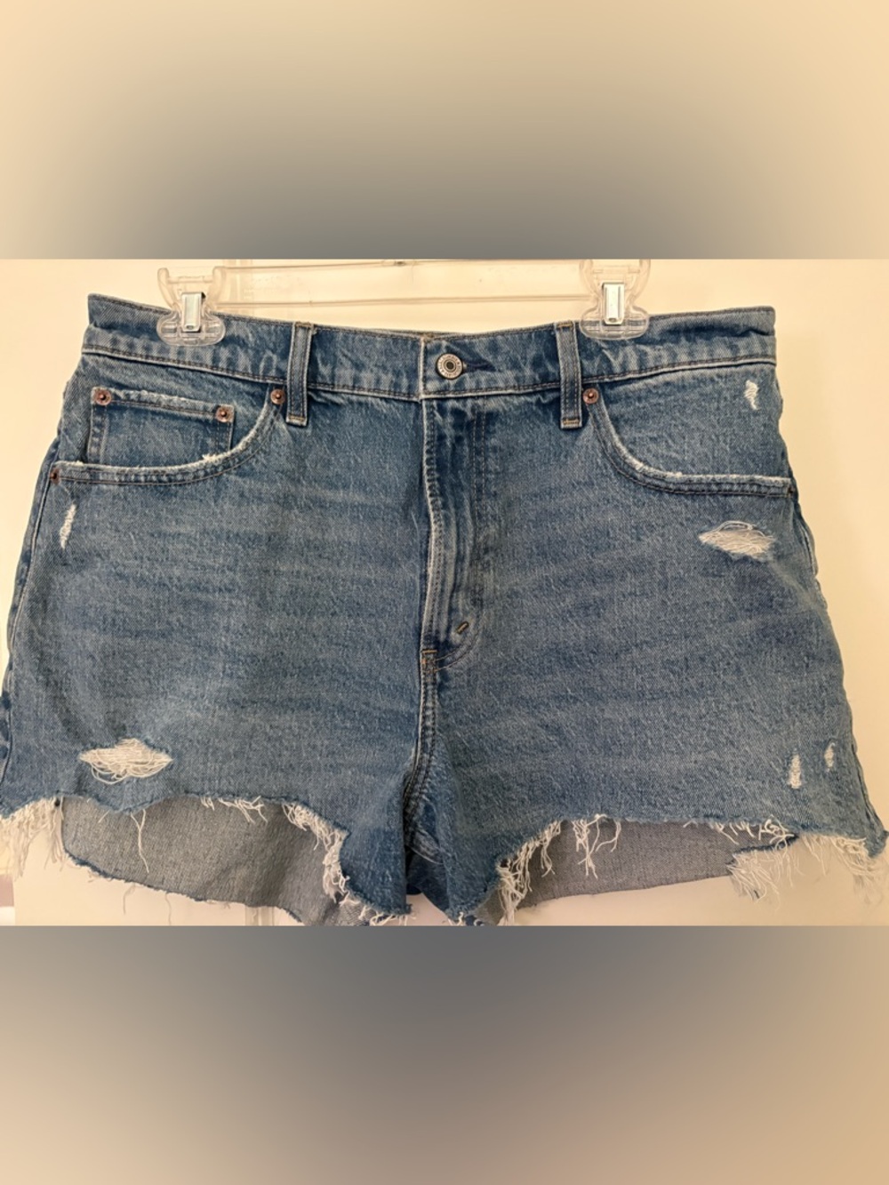 Abercrombie & Fitch Curve Love High Rise Mom Short NWT Medium Wash